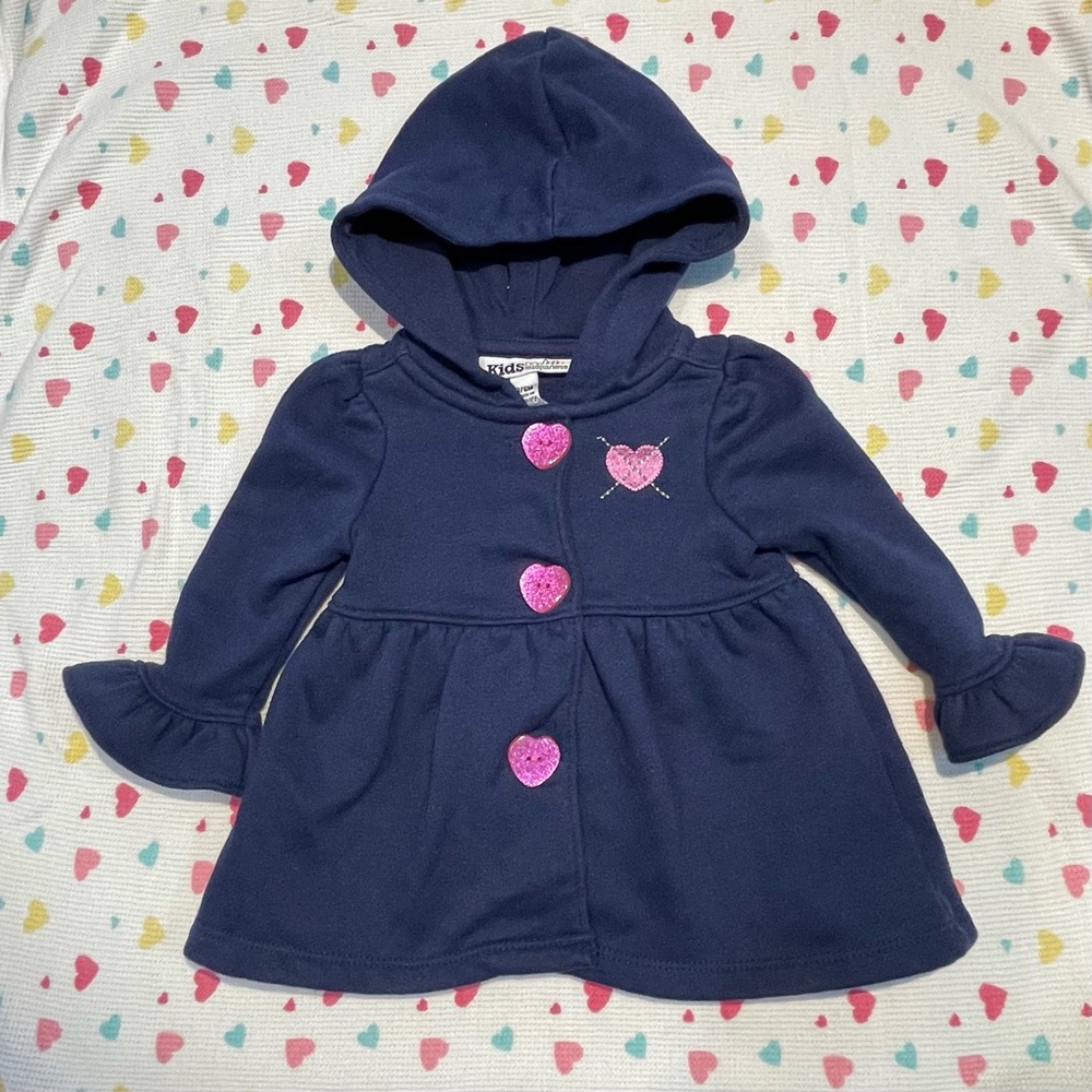 Kids Headquarters Baby Girls Heart Embroidered Sweater Size: 3-6 Months